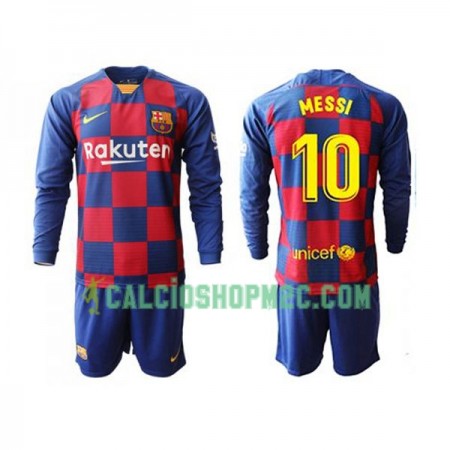 Barcellona Lionel Messi 10 Bambino Maglia Prima 2019/2020 Manica Lunga (+ Pantaloncini)